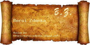 Bersi Zdenka névjegykártya